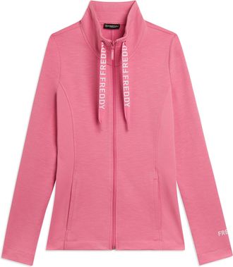 Freddy Felpa in Tessuto Fiammato, Collo Alto con Zip e Coulisse