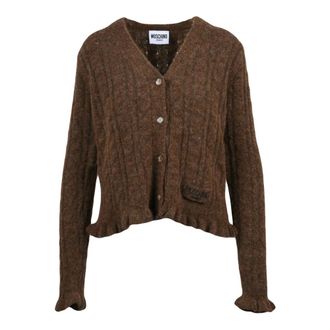 Moschino Truien & Vesten, Dames, Bruin, M, Wol, Korte Cardigan