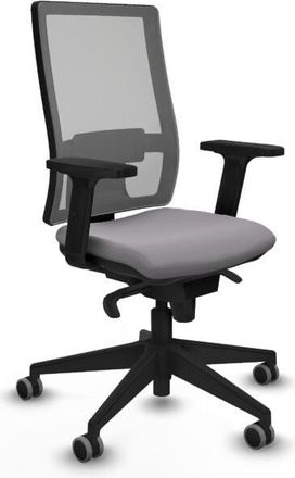 Piqueras y Crespo Piqueras Y Crespo - Horna sincro malla gris similpiel gris brazos 2D base piramidal ruedas 65mm engomadas