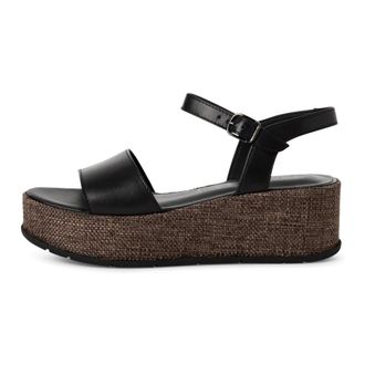 Tamaris Schoenen, Dames, Zwart, 40 EU, Leer, Leren Sandalen met Hak