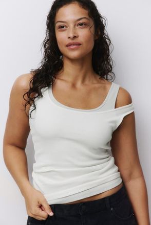 H&M 3-pack Ribbed Vest Tops in Black/ivory/gray at Nordstrom, Size Xx-Large
