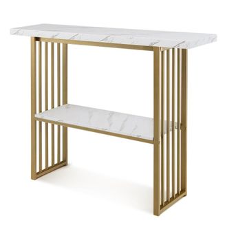 Giantex Mesa de consola moderna de 2 niveles