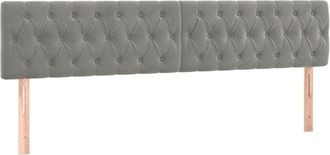 vidaXL Cabecero Con Led De Terciopelo Gris Claro 180x7x78/88 Cm Vidaxl