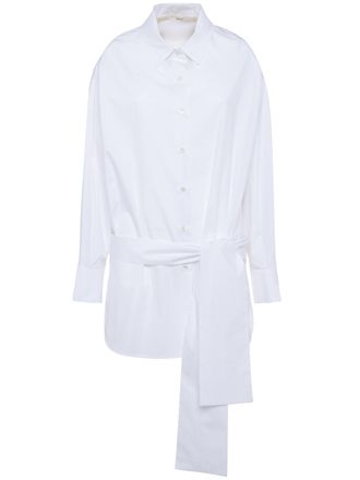Tela White Gilda Waist Belt Fabric Shirt