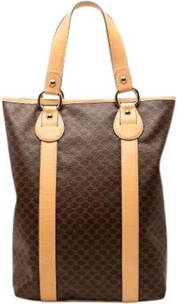 Celine Pre-owned Canvas Tote - Dames - Vintage Shopper - Bruin - ONE Size - Leer - Vintage