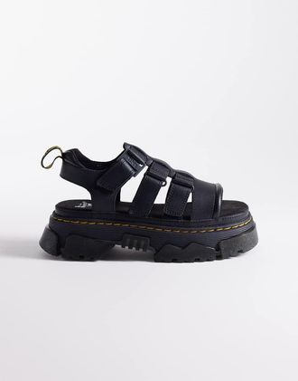 Dr. Martens Dr. Martens - Mattison - Sandali neri con tre fascette-Nero