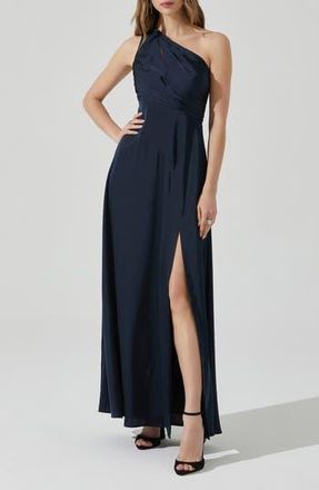 ASTR the Label Atolia Draped One-Shoulder Gown in Navy at Nordstrom Rack, Size X-Small