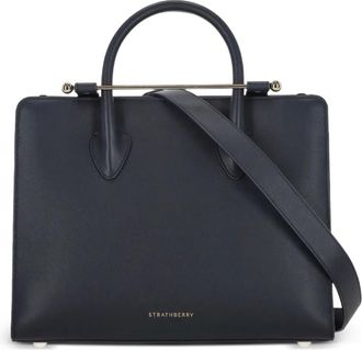 Strathberry Borsa tote media in pelle - Blu