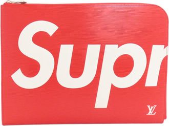 Louis Vuitton Red Color Epi Leather Clutch Bag Pochette (Pre-Owned)