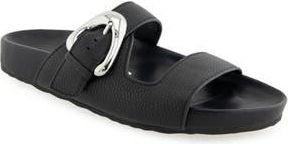 Aerosoles Lemon Flatform Slide Sandal in Black Pebbled Leather at Nordstrom Rack, Size 7.5
