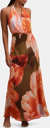Ever New Marina Cowl Neck Halter Gown in Aurelia Floral at Nordstrom, Size 12