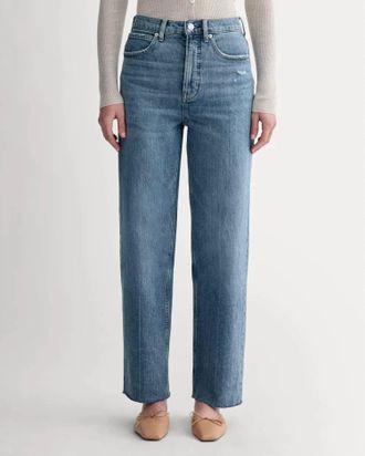 Everlane Way High Rise Straight Leg Jean - Long In Blue