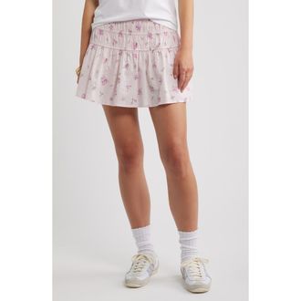 BP. Drop Waist Flare Cotton Skort in Pink Kelly Flora at Nordstrom, Size Xx-Small