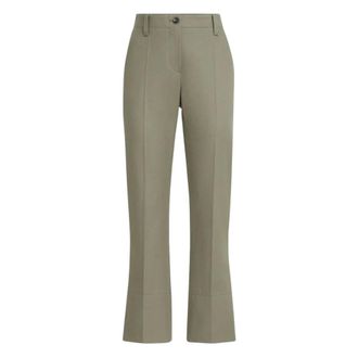 Brunello Cucinelli Broek met riemlussen - Dames - Broeken - Groen - Maat: XS Katoen