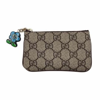 Gucci Brown Pvc Coated Canvas Fabric Coin Purse/Coin Case (Pre-Owned)