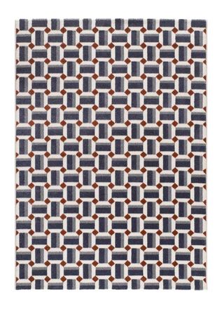 Atticgo Alfombra con relieve geom&eacute;trica azul 160x230 cm