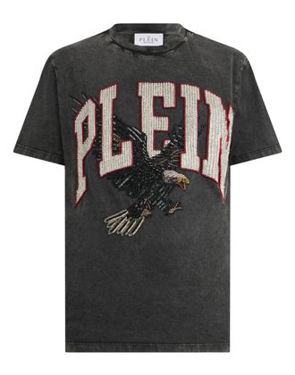 Philipp Plein Washed Round Neck T-Shirt Plein Eagle