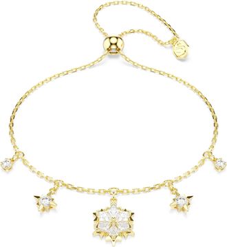 Swarovski Magic Bracelet, Mixed Cuts, Snowflake, White, 18K Gold Finish