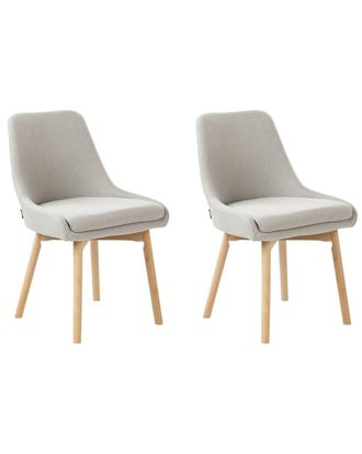 Beliani Conjunto de 2 sillas de comedor tela gris claro
