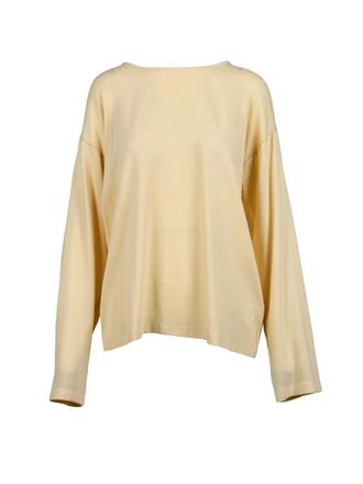 Fabiana Filippi Beige Fluid Long-Sleeve Viscose-Blend Blouse