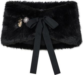 Liu Jo Bonten Stola met Spelden - Dames - Wintersjaals - Zwart - ONE Size - Accessoires