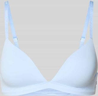 Tommy Hilfiger Triangel-BH mit vorgeformten Cups in Hellblau, Gr&ouml;&szlig;e XL
