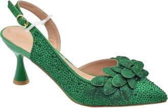 Generic Women Nigerian Style Rhinestoness Heeled Sandals Wedding Party Shoes Bag Set Pointed-Toe Pumps