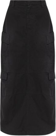 Balenciaga Rok met zakken - Dames - Maxi Rokken - Zwart - XS - Katoen - Rokken