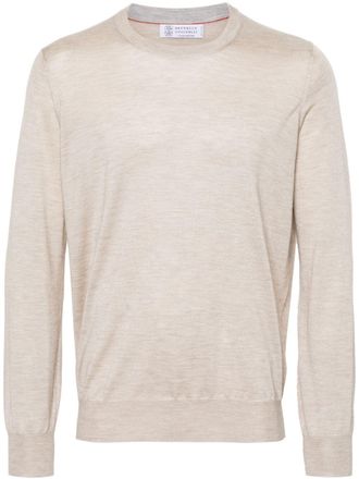 Brunello Cucinelli m&eacute;lange fine-knit jumper - Neutrals