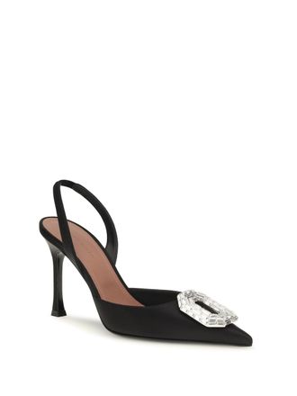 Amina Muaddi Camelia Slingback Heel - Black