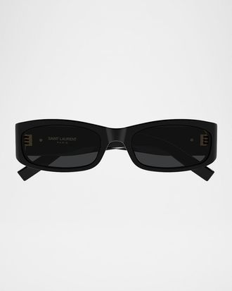 Saint Laurent YSL 55mm Rectangular Acetate Sunglasses