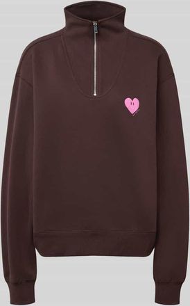 Oh April Sweatshirt mit Reißverschluss Modell Pauli in Mittelbraun, Größe XS
