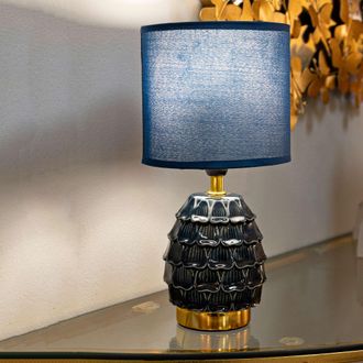 Dmora L&aacute;mpara De Mesa Talkee, Necesita 1 Bombilla, Enchufe E14, Pantalla, Azul