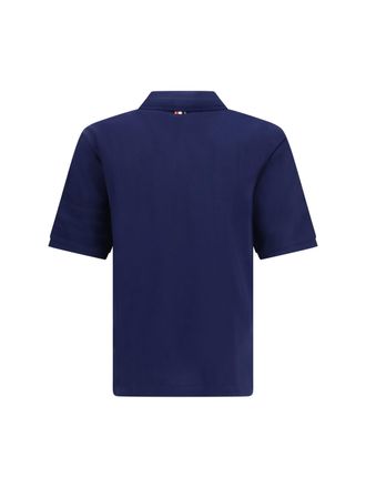 Thom Browne 4-Bar Cotton Jersey Polo - Navy