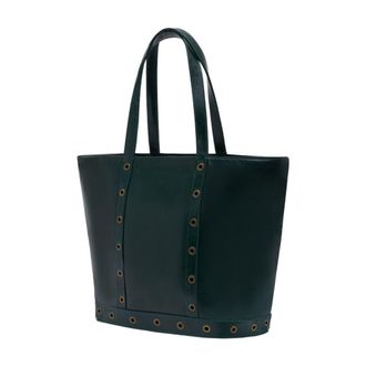 Vanessa Bruno Womens M Zippe Tote Green Calfskin