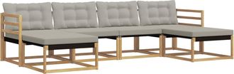 vidaXL Conjunto De Sof&aacute;s De Exterior 6 Uds. Blanco Y Gris Claro Vidaxl