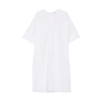Filippa K Kleedjes, Dames, Wit, S, Mini Jurk met V-hals en Korte Mouwen