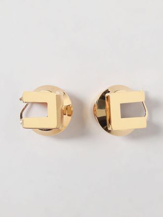 Elisabetta Franchi Brass Earrings With Monogram