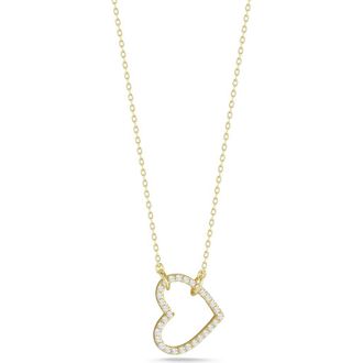 Sphera Milano Cubic Zirconia Open Heart Pendant Necklace in Gold at Nordstrom Rack