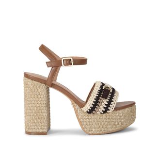 Carvela Womens Nola Platform Heel Sandals - Black Fabric - Size UK 7