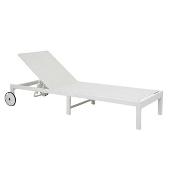Pondecor Interiorismo Tumbona de 5 posiciones con ruedas blanco
