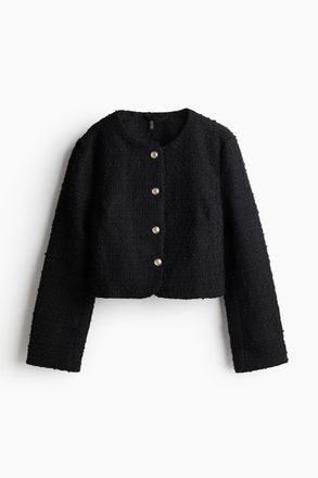 H&M Kurze Boucl&eacute;jacke - Schwarz