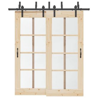 Berkfield Home Sliding Door Hardware Kit 200 cm Steel Black