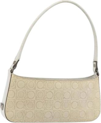 Ferragamo Pre-owned Schoudertas - Dames - Vintage Schoudertas - Beige - ONE Size - Leer - Vintage