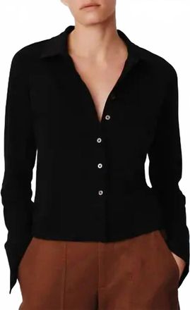 ATM Anthony Thomas Melillo Womens Heavy Modal Button Front Top In Black