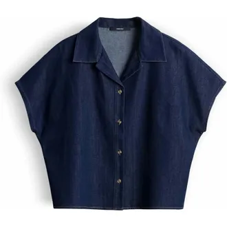 someday Zondra Denim Blouse - Dames - Blouses & Shirts - Blauw - Maat: XL Denim