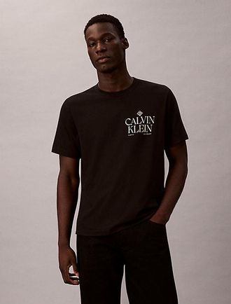 Calvin Klein Camiseta cl&aacute;sica con logo gr&aacute;fico de rosas