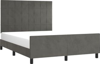 vidaXL Vidaxl - Estructura De Cama Sin Colch&oacute;n Terciopelo Gris Oscuro 140x200cm