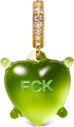 Crystal Haze Dilemma Heart pendant - women - 18kt Gold Plated Brass/Zirconia/Resin - One Size - Green