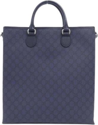 Gucci Pre-owned Vintage Tote Bag - Dames - Vintage Shopper - Blauw - ONE Size - Vintage